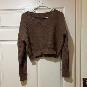 Commense Brown V-Neck Sweater